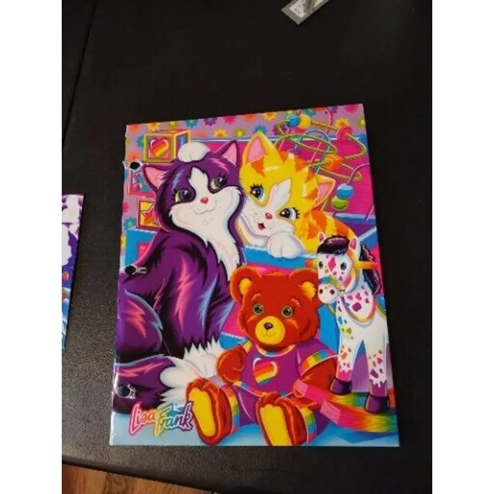 Vintage Lisa Frank Purrfect Playtime Kittens 2 Pocket Folder Scentsation Sticker